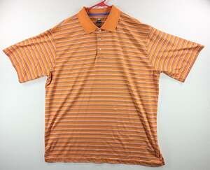 Bollé Golf Men’s Polo Orange Striped Short Sleeve Shirt Size XL